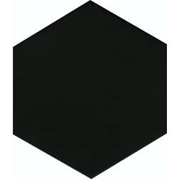 Total Tiles Feinsteinzeug Hexagon Solid Black Glasiert 0,9