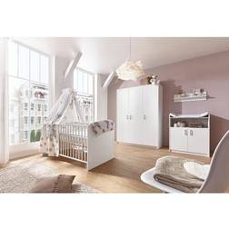 Schardt Komplett Kinderzimmer Classic White Kombi-Kinderbett 70