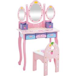 CLP Tocador Infantil Emilia Con Silla Rosado 31x60x101 cm