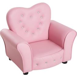 Homcom Hjärtformad Barnfåtölj Rosa 59 x 41.5 x 49 cm