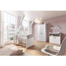 Schardt Komplett Kinderzimmer Classic White Kombi-Kinderbett 70 Wickelkommode