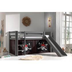 Vipack Halbhohes Bett PINO, Textilset "Caribian Pirate", Ausf. Kiefer massiv versch. Farben