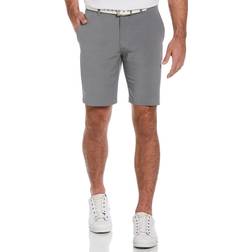 PGA tour Flat Front Horizontal Textured Golf Shorts - Dk Grey Heather Gray