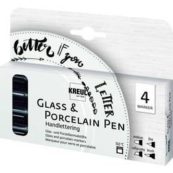 Kreul Glass & Porcelain Pen Handlettering, 4er-Set