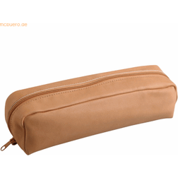 Clairefontaine 6 x Schlampermäppchen Leder rechteckig 22x5x3cm Naturto