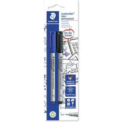 Staedtler Lumocolor School non perm F blau/schwarz