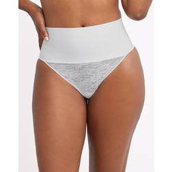 Maidenform Women's Tame Your Tummy Lace Thong - White