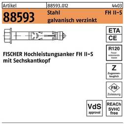 Fischer Baubeschläge + Holzverbinder, Hochleistungsanker R 88593 FH II 10/ S verzinkt