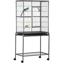 Pawhut Rolling 32"L Bird Cage w/ Storage Shelf