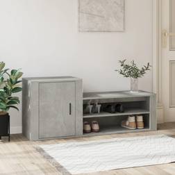 vidaXL Concrete Grey Cabinet 130 x 35 x 54 cm Shoe Rack