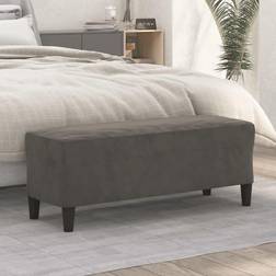 vidaXL Bænk 100 x 35 x 41 cm Fløjl Mørkegrå Siddebænk