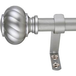Decopolitan 1 Twist Knob Curtain Rod 18 to 36 Inches Antique Silve