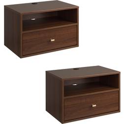 Prepac Floating Nightstand with Shelf Bedside Table