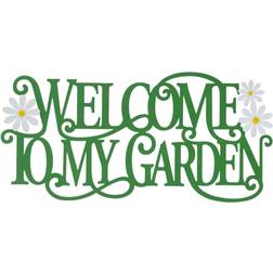 GlitzHome 24 Metal Cutout Welcome To My Garden Wall Decor