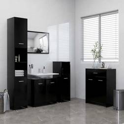 vidaXL 4-Pack Badmöbel-Set Schwarz