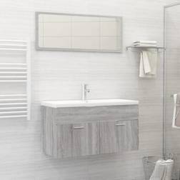 vidaXL Set De Muebles De Baño 2 Pzas Madera Contrachapada Gris Sonoma Gris