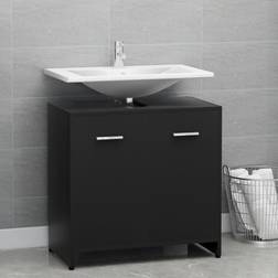 vidaXL Mobile Da Bagno Nero 60x33x61 cm In Legno Multistrato