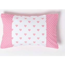 Homescapes Hearts Polka Polka Dots Cushion Cover Pink (50x)