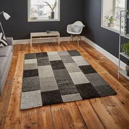 Think Rugs 200x290cm Brooklyn Modern 21830 Patchwork Black, Grey