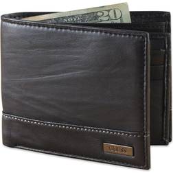 Guess Leder Slim Bifold Geldbörse, schwarz/weiß, Einheitsgröße