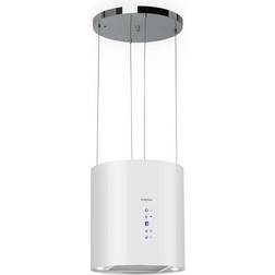 Klarstein Campana Extractora De Isla Barett O35 cm 558 m3/h LED Filtro De Carbón Activo, Blanco, Transparente