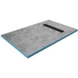 Marwell Plastic Shower Tray Black 4cm H x 120cm W x 80cm D