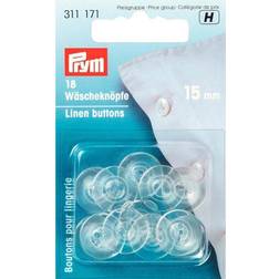 Prym Hørknapper i plast Transparent 24 15 mm 18-pak