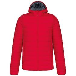 Kariban Herren Daunen-Jacke mit Kapuze - Rot