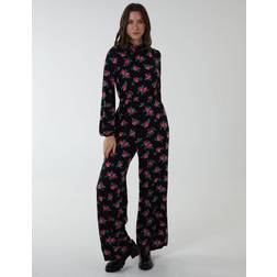 Blue Vanilla High Neck Tie Back Wide Leg Jumpsuit