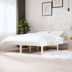 vidaXL Estructura De Cama De Madera Maciza De Pino Blanco 160x200 cm