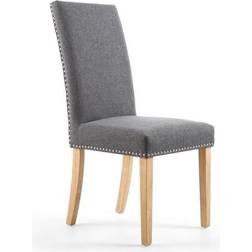Shankar Of Randall Stud Detail Linen Kitchen Chair