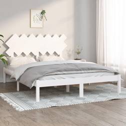 vidaXL Estructura De Cama Madera Maciza Blanco 140x200 cm