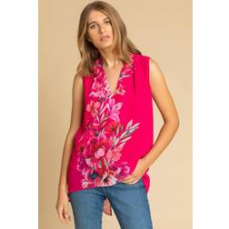 Roman Floral Print Dipped Hem Vest Top