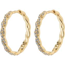 Pilgrim EZO Twirled Crystal Hoops Goldplated Dam Creoler One