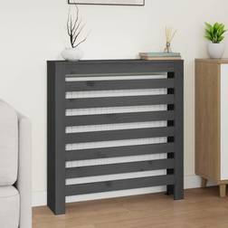 vidaXL Cache-radiateur Gris 79,5x19x84 cm Bois Massif De Pin