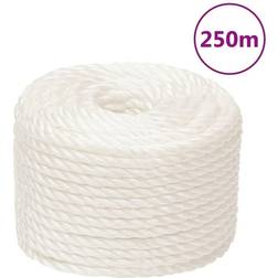 vidaXL Work Rope White 12 mm 250 m Polypropylene white