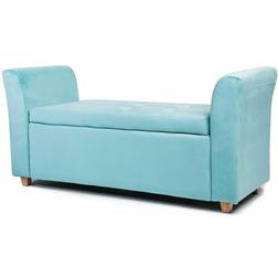 Humza Amani Blue Emma Velvet Storage Bench