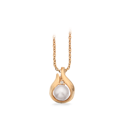 Scrouples Karat Guld Vedhæng med Ferskvandsperle og Brillant 0,015 Carat W/SI