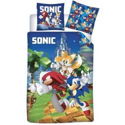 Sonic Parure De Lit Réversible Et Ses Amis 140 x 200 cm 55.1x78.7"