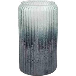 Ivyline Verre Tall Frosted Ribbed Glass Atlantic Blue H30cm Vase