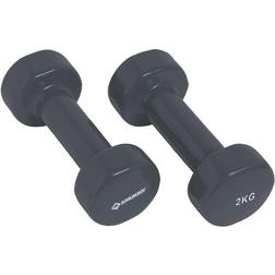 Schildkröt Fitness Set de 2 Mancuernas de Vinilo 2,0 kg, Gris, 960206