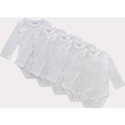 Hanes Flexy Baby Knit 4-Way Stretch Long Sleeve Bodysuits 5-Pack - White