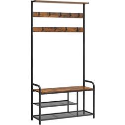 Vasagle Vestiaire Industriel Avec Banc à Chaussures 85 x 30 x 180,5 cm HSR409B01 Range-chaussures