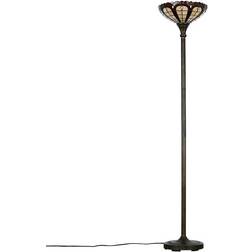 MiniSun Home Light Antique Handcrafted Brass/Red Floor Lamp 169cm