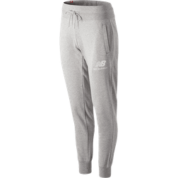 New Balance Women's Essentials Stacked Logo French Terry Sweatpant - Grey Cotton