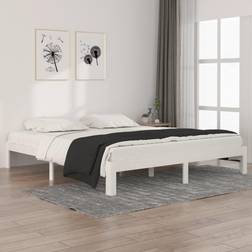 vidaXL Bedframe Massief Hout Wit 180x200 cm