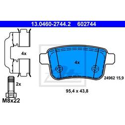 ATE Bremsbelagsatz MERCEDES-BENZ,RENAULT 13.0460-2744.2 4154210400,4154210410,A4154210400