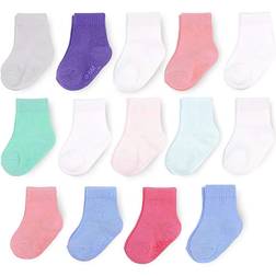 Fruit of the Loom Baby 14-Pack Grow & Fit Flex Zones Cotton Stretch Socks - Pink