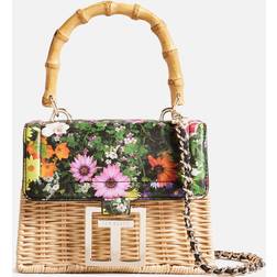 Ted Baker Jaysisa Mini Floral-Print Rattan Bag