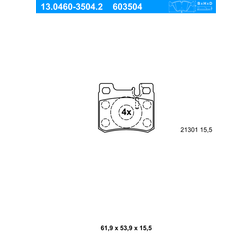 ATE Kit Pastiglie Freno 13.0460-3504.2